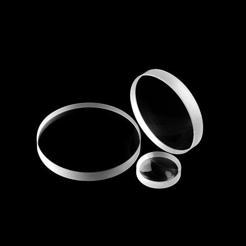 Lentille plate et concave en quartz fondu